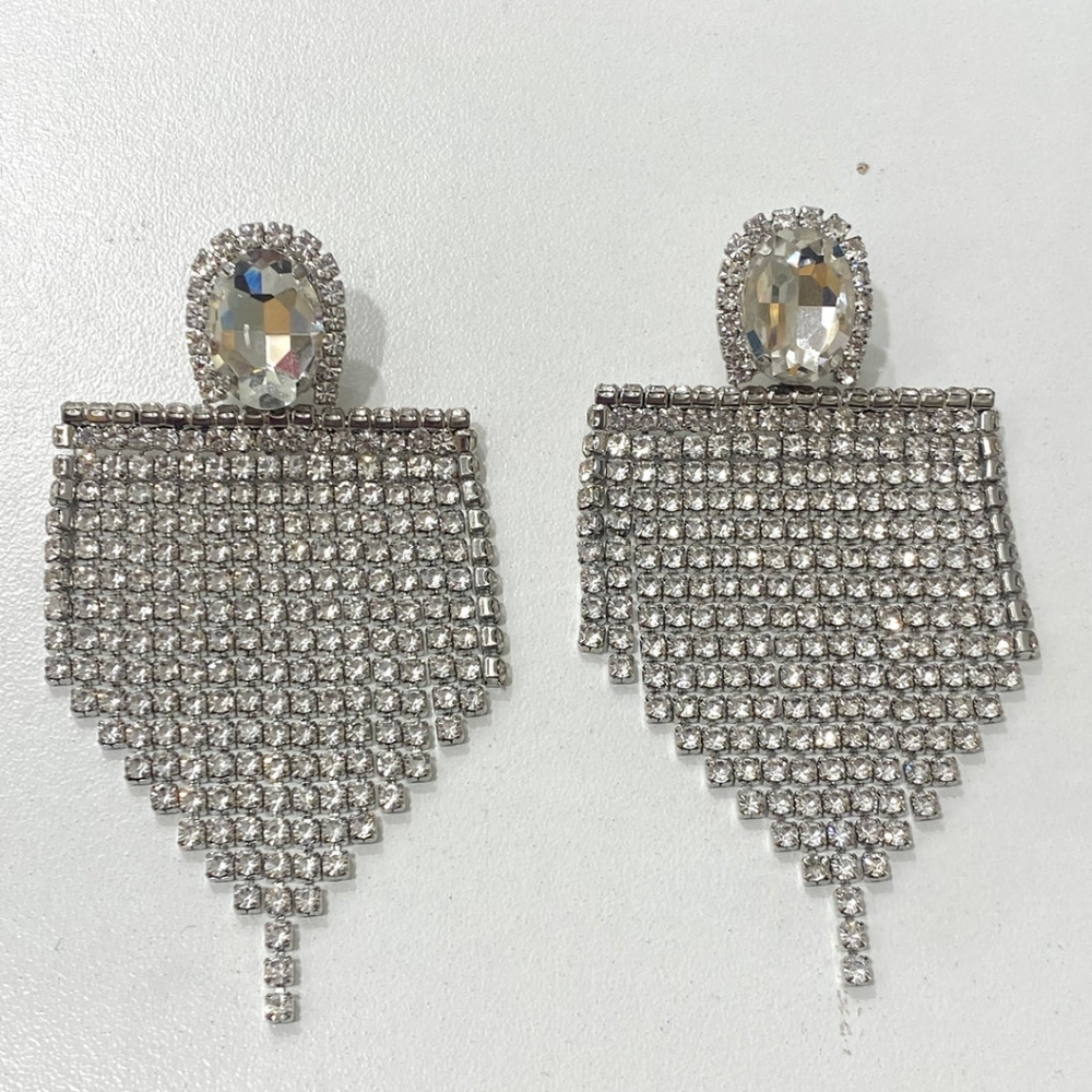Pageant Competition Bridal Chandellier Crystal Rhinestone Drop Earrings FLAWLESS